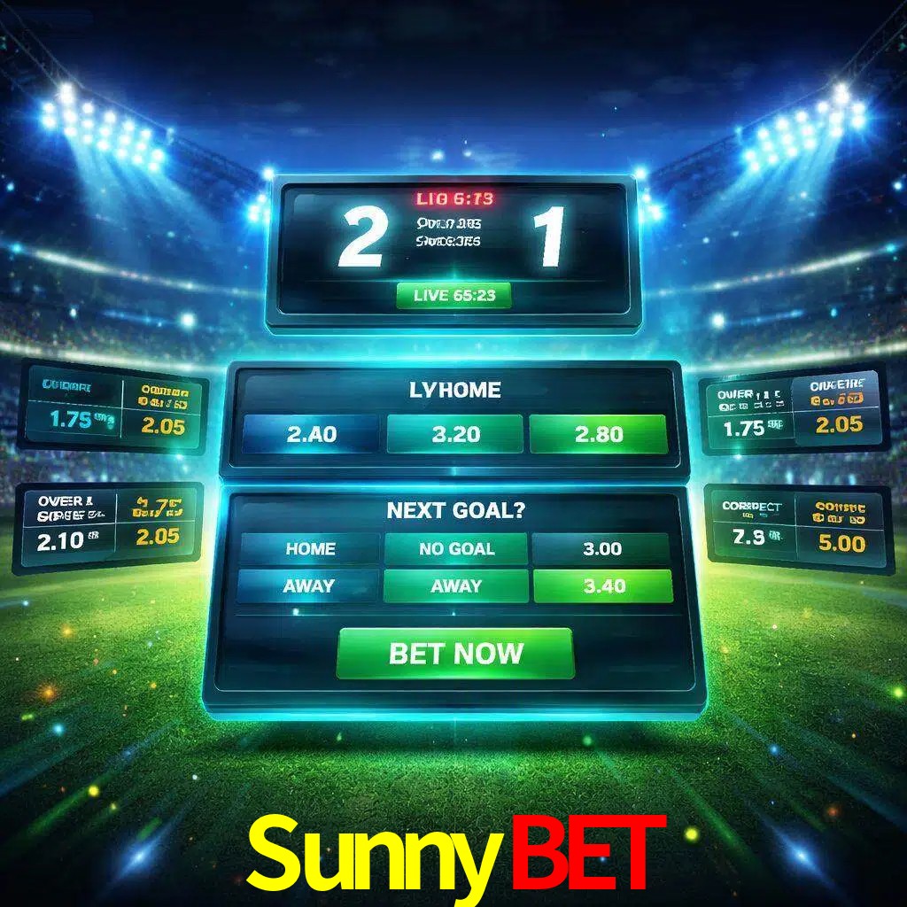 Vista de apuestas en vivo SunnyBet durante un partido en curso