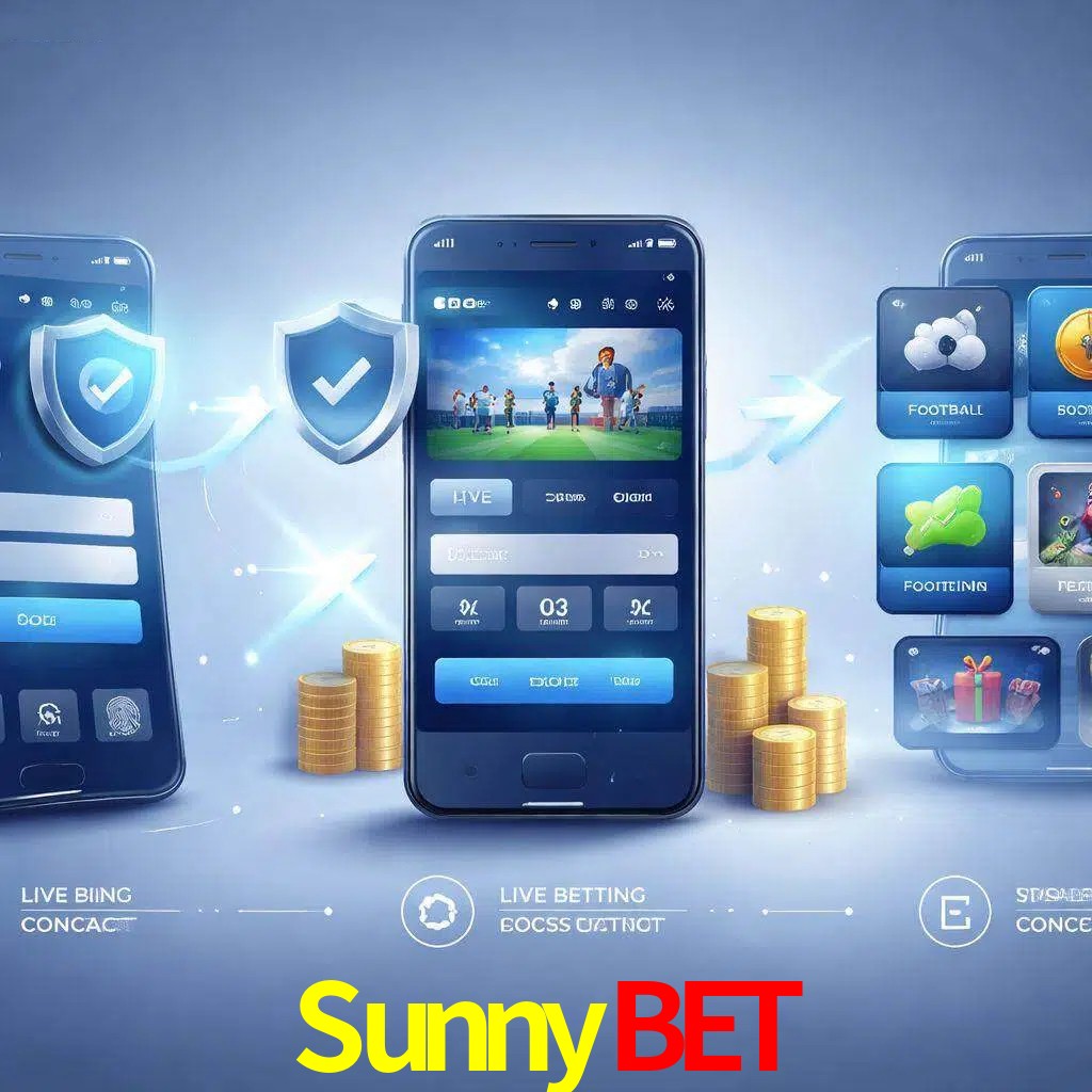 Pasos de acceso a la app SunnyBet en pantalla de teléfono móvil